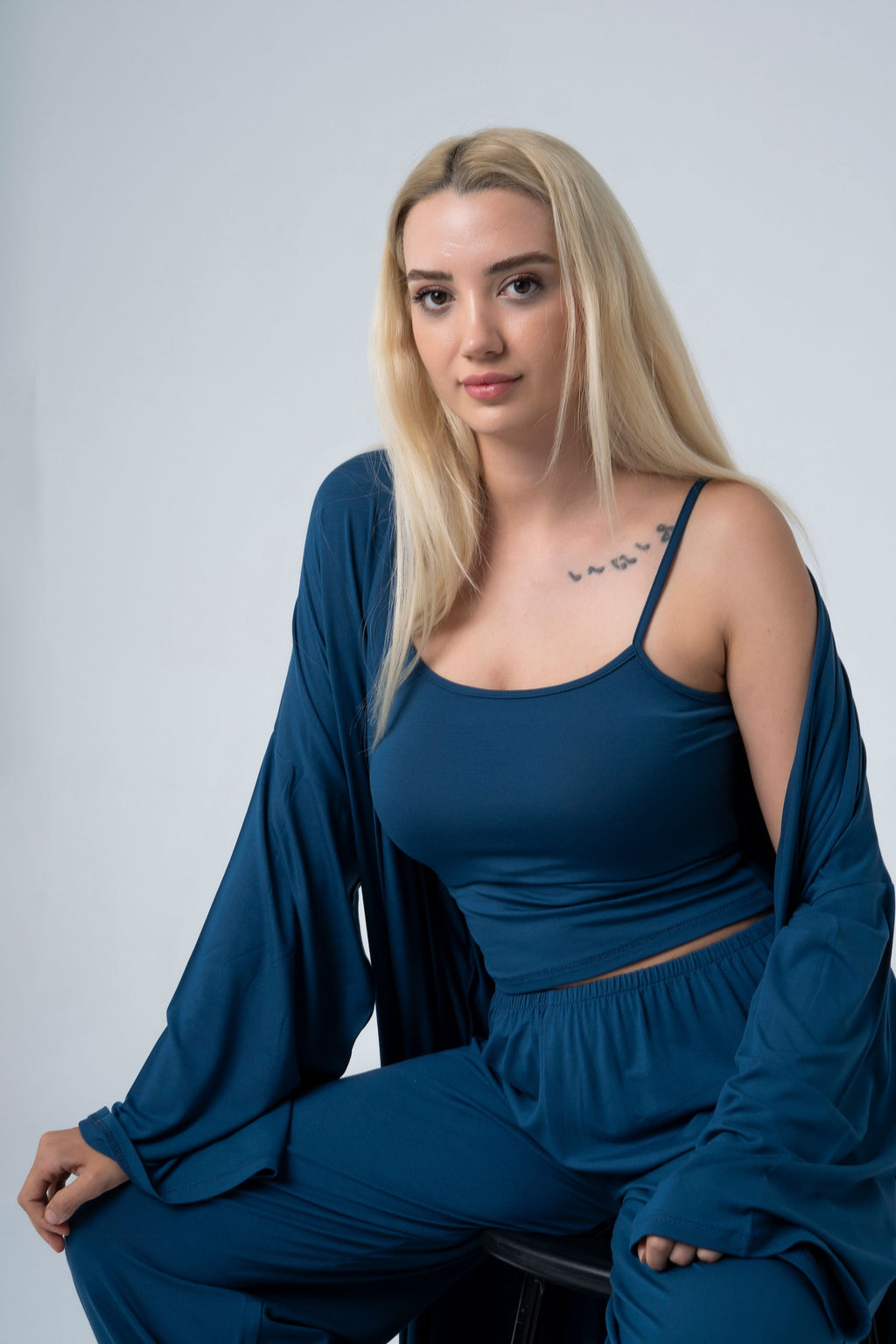 BALM Uzun Kimono — Lacivert