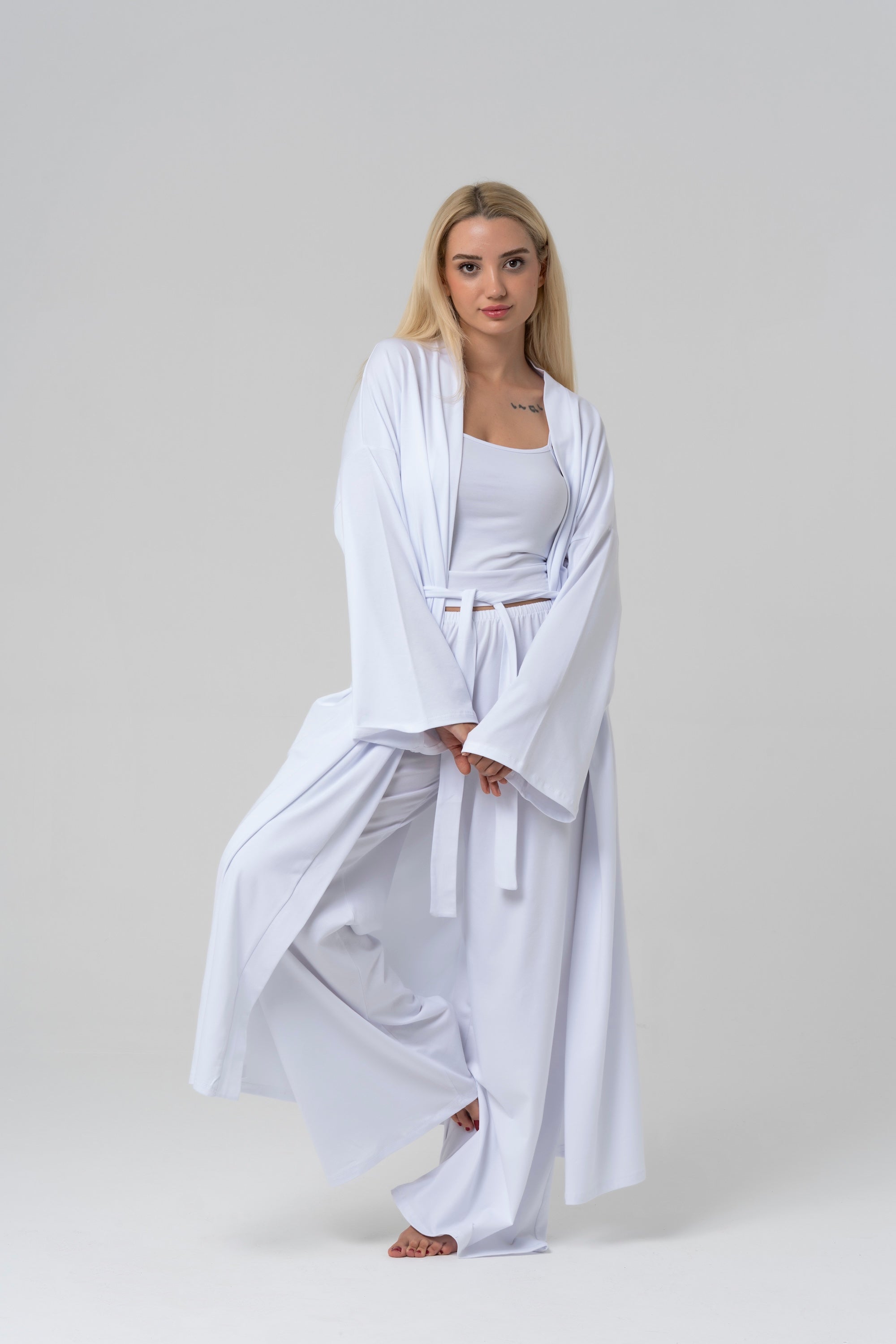 BALM Uzun Kimono — Beyaz
