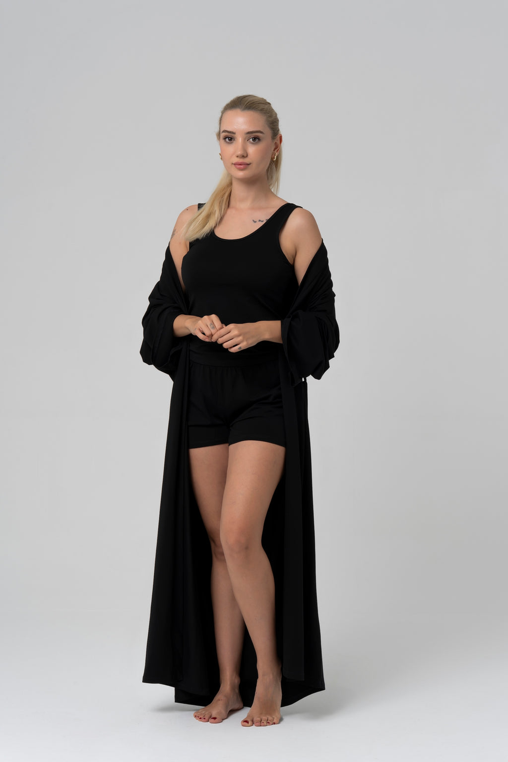 BALM Uzun Kimono — Siyah
