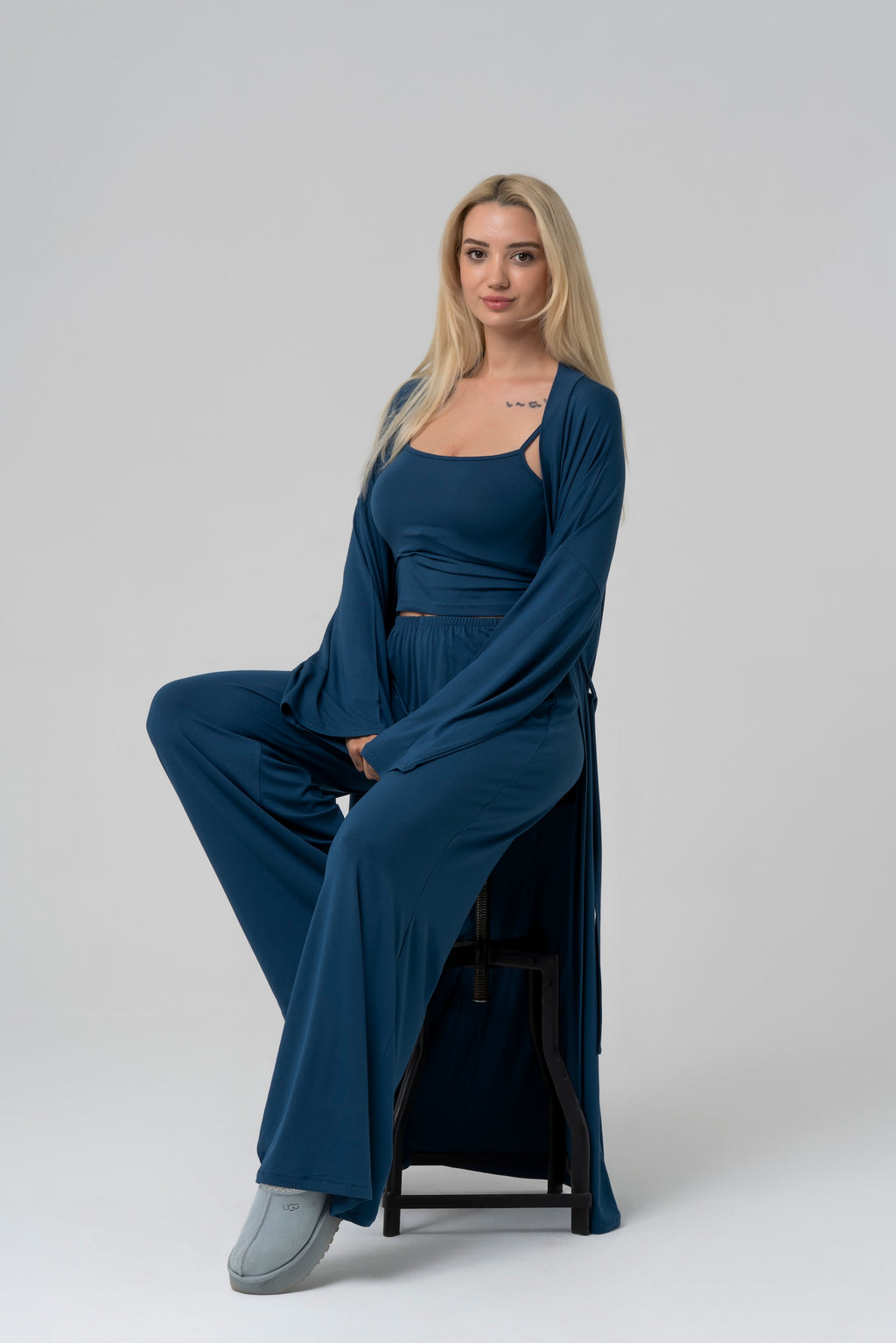 BALM Uzun Kimono — Lacivert