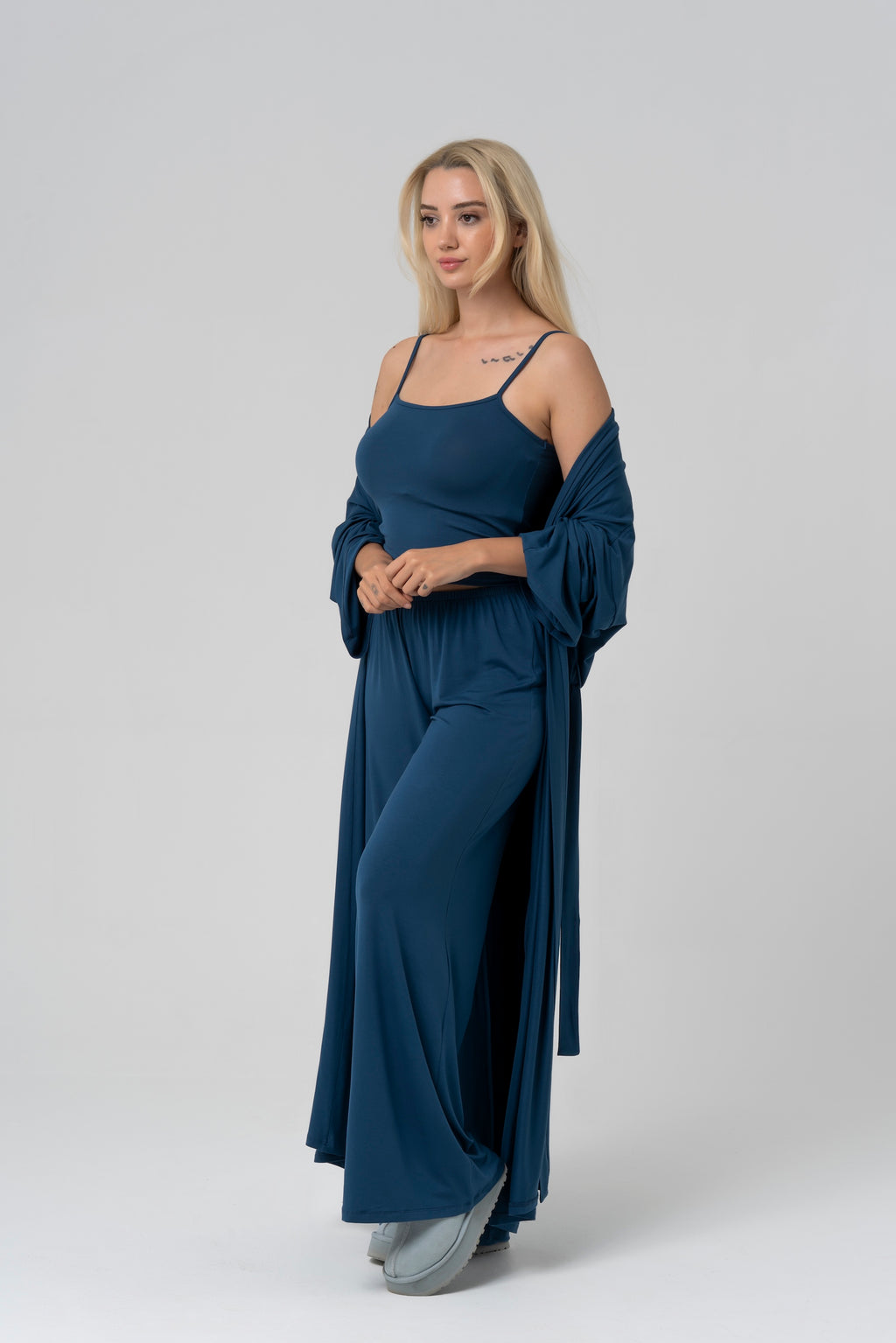 BALM Uzun Kimono — Lacivert