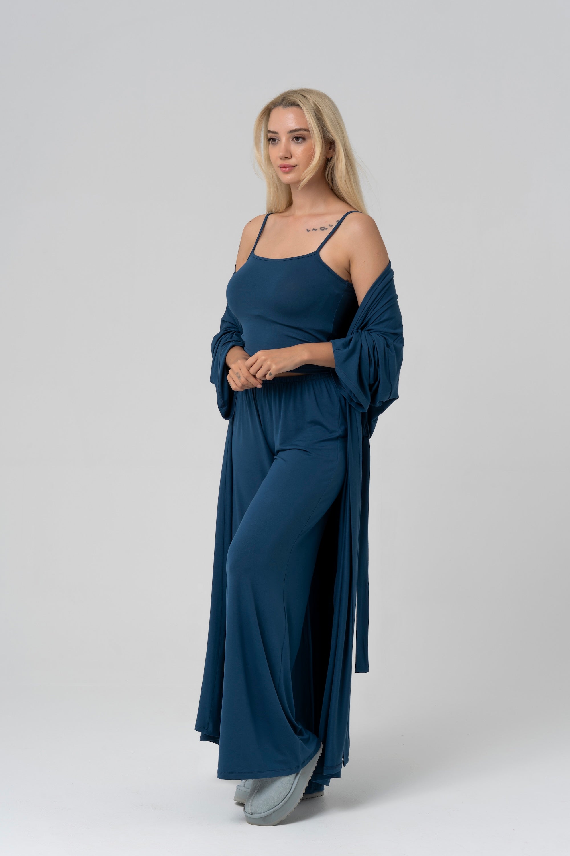 BALM Uzun Kimono — Lacivert