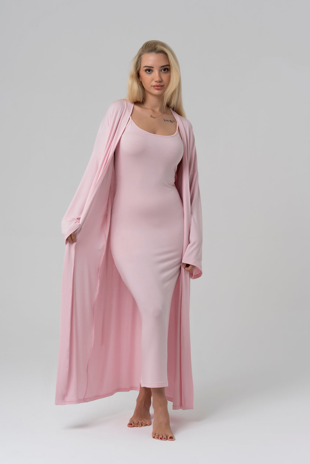 BALM Uzun Kimono — Pembe