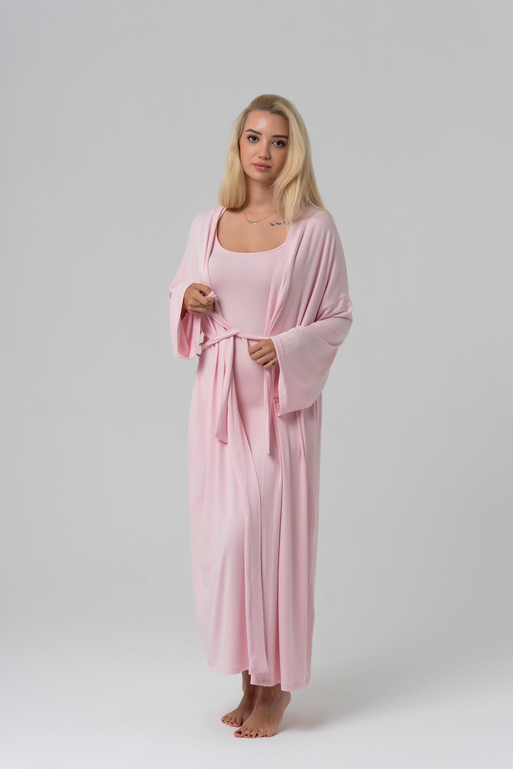 BALM Uzun Kimono — Pembe