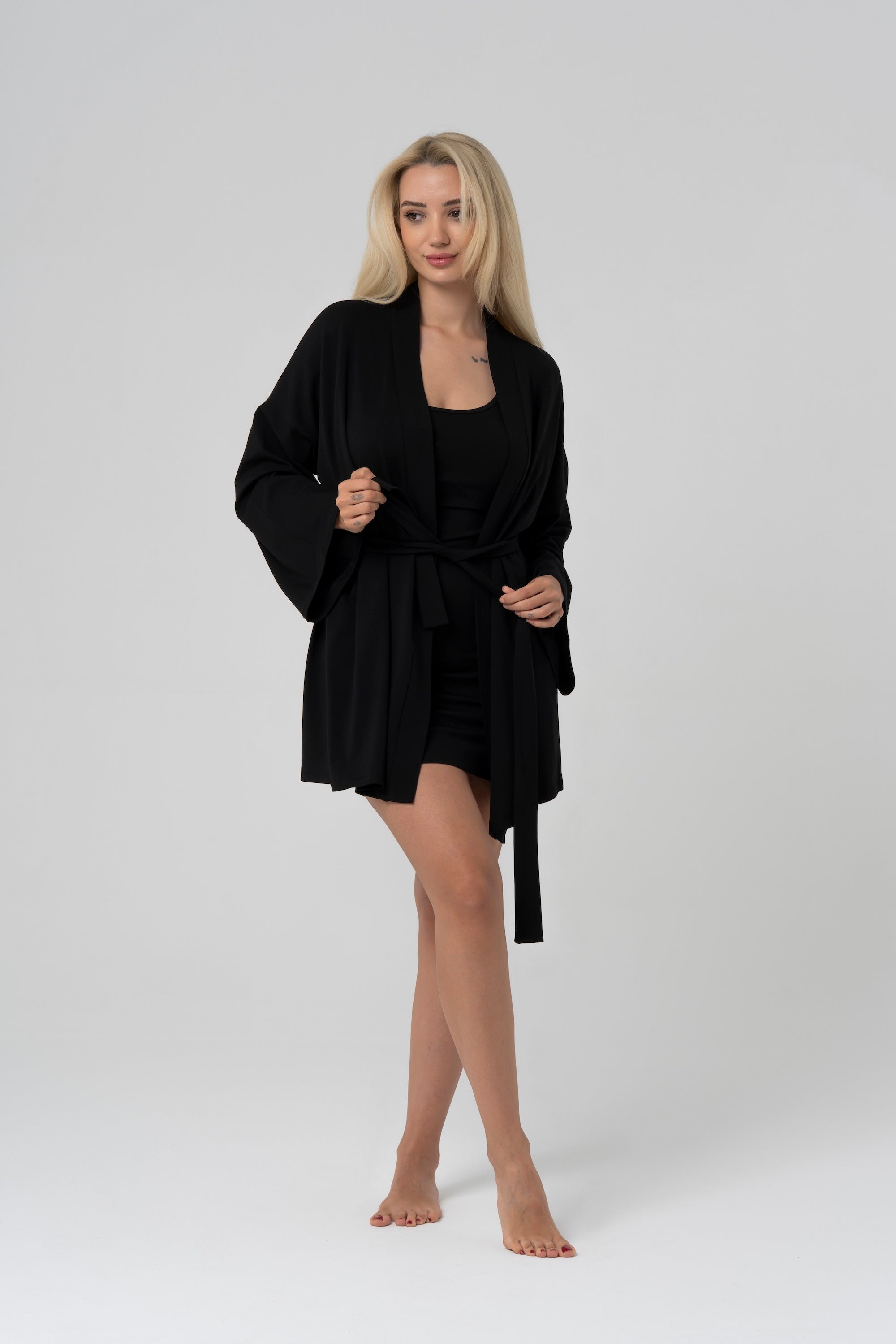 SOFT Kısa Kimono — Siyah