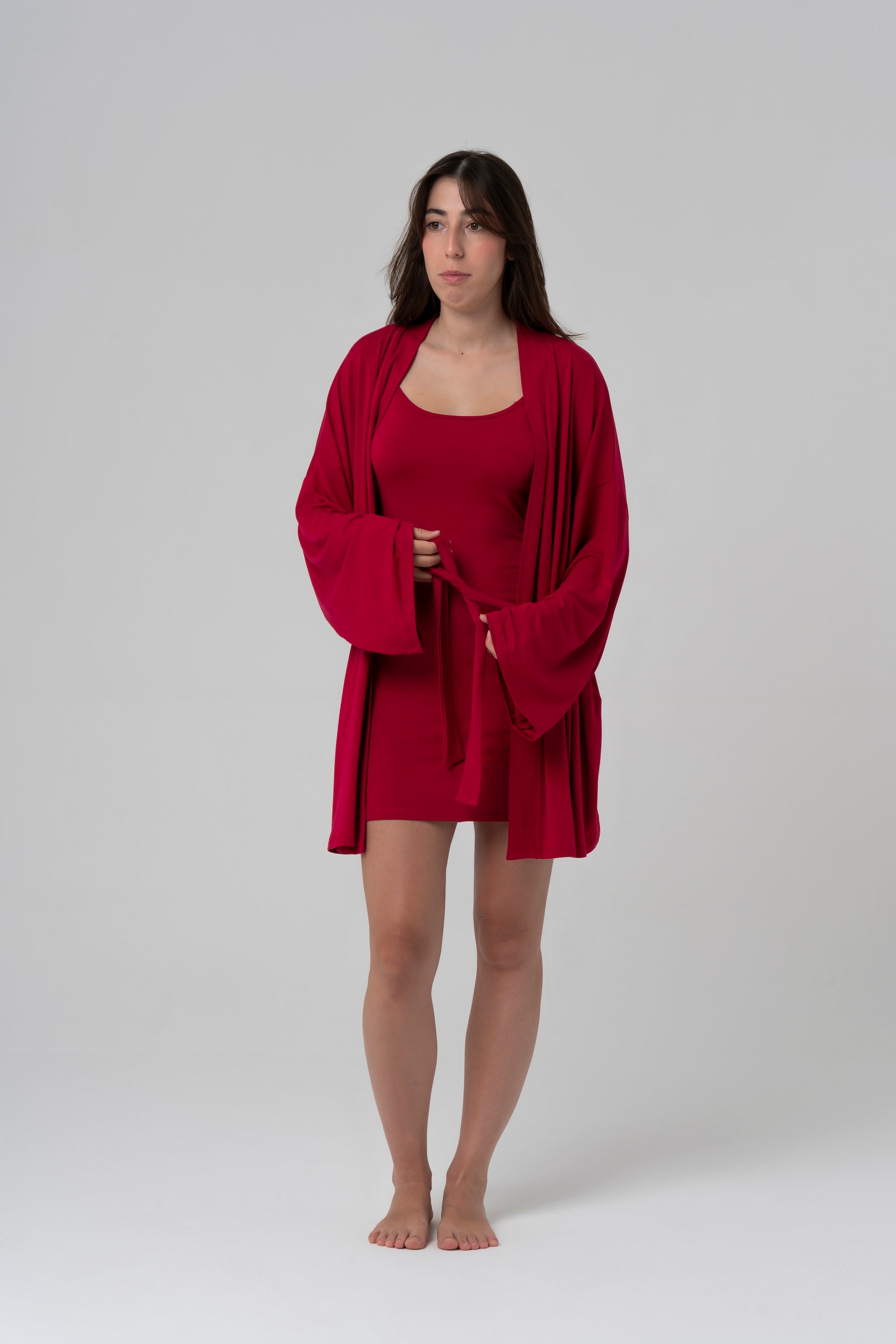 SOFT Kısa Kimono — Kırmızı
