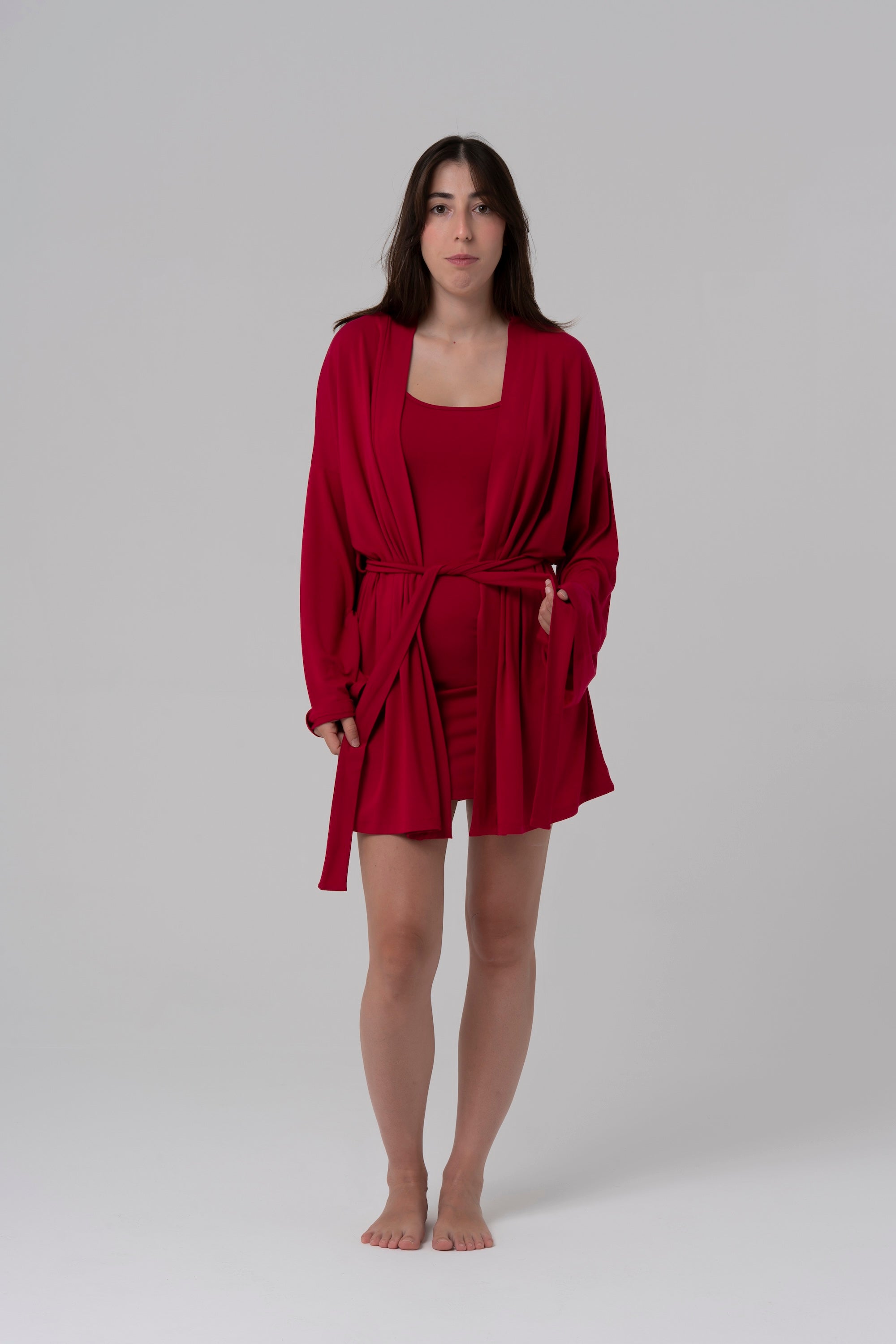 SOFT Kısa Kimono — Kırmızı