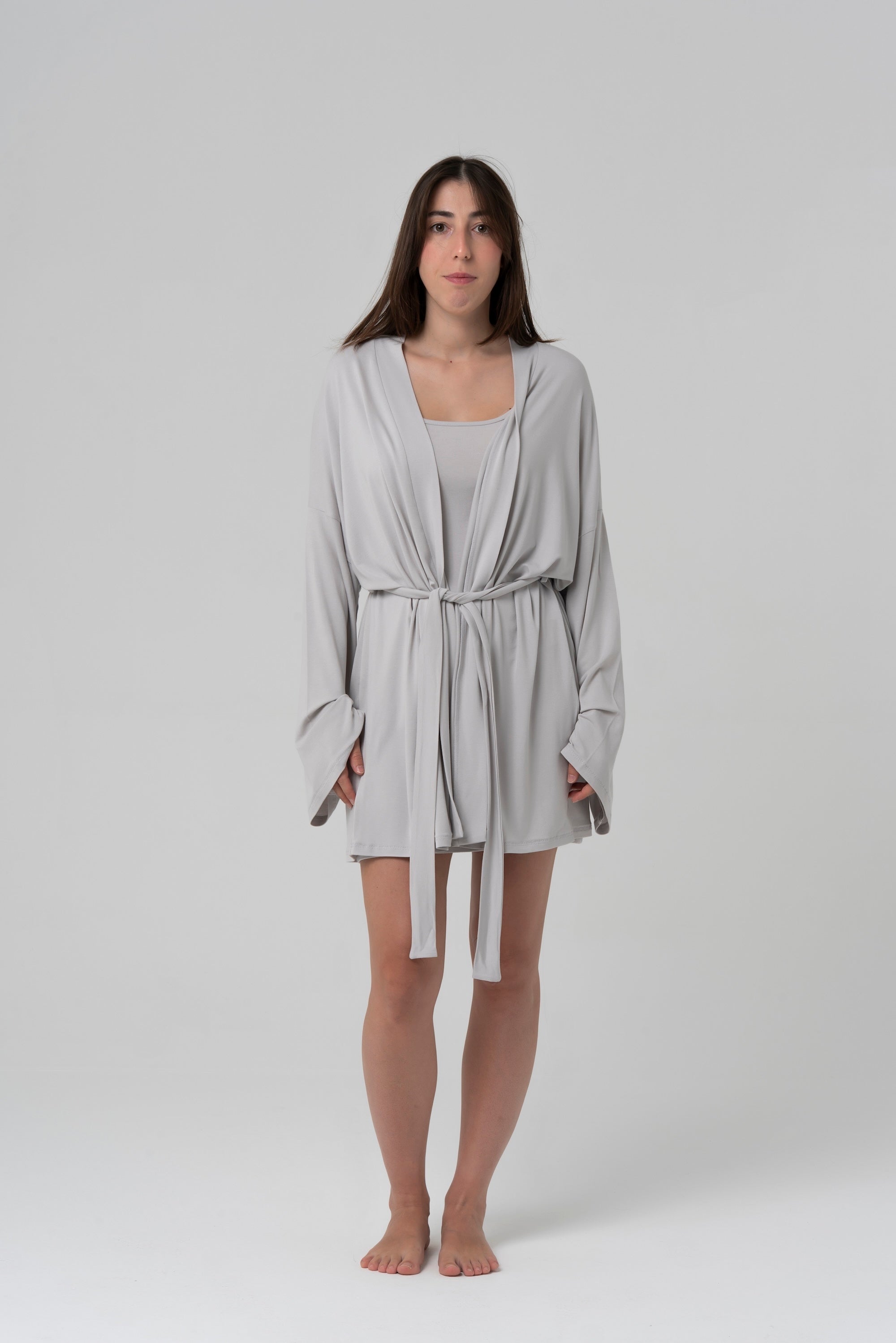 SOFT Kısa Kimono — Gri